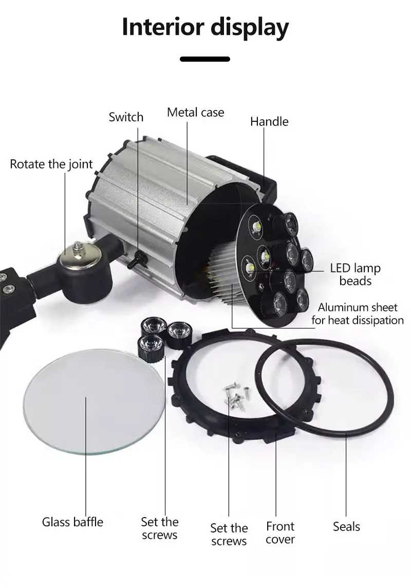 18W led work light IP67 waterproof folding long arm light CNC engraving machine spring machine lighting