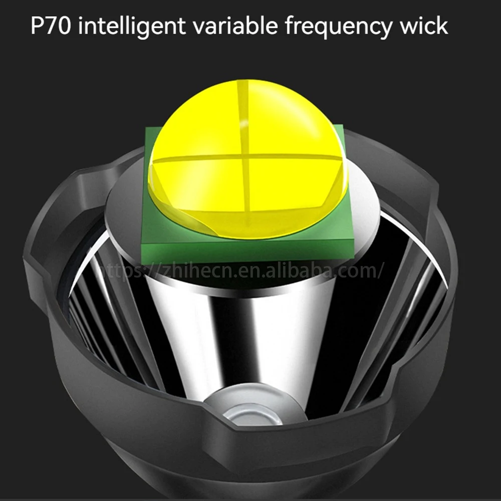 Multifunctional lighting Waterproof  P50 strong light searchlight  COB side light flashlight for portable lamp