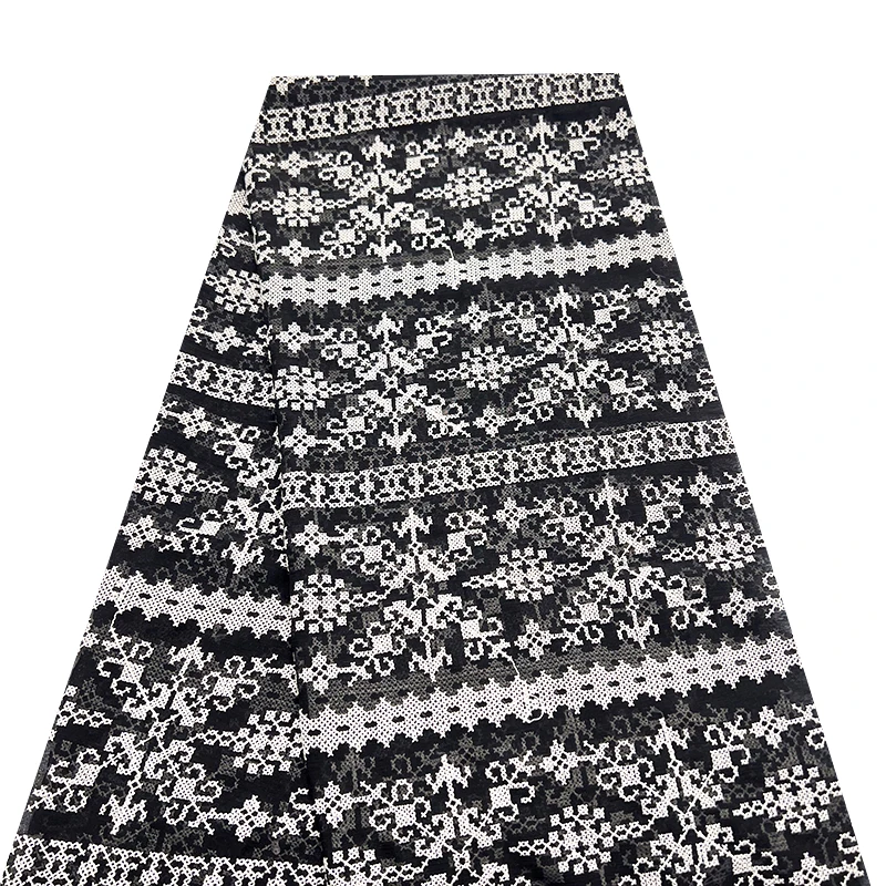 Wholesale Factory New Design Hand Made Flower Wedding Dress Beaded Color Black Silk Tencel Flower Embroidery Fabric