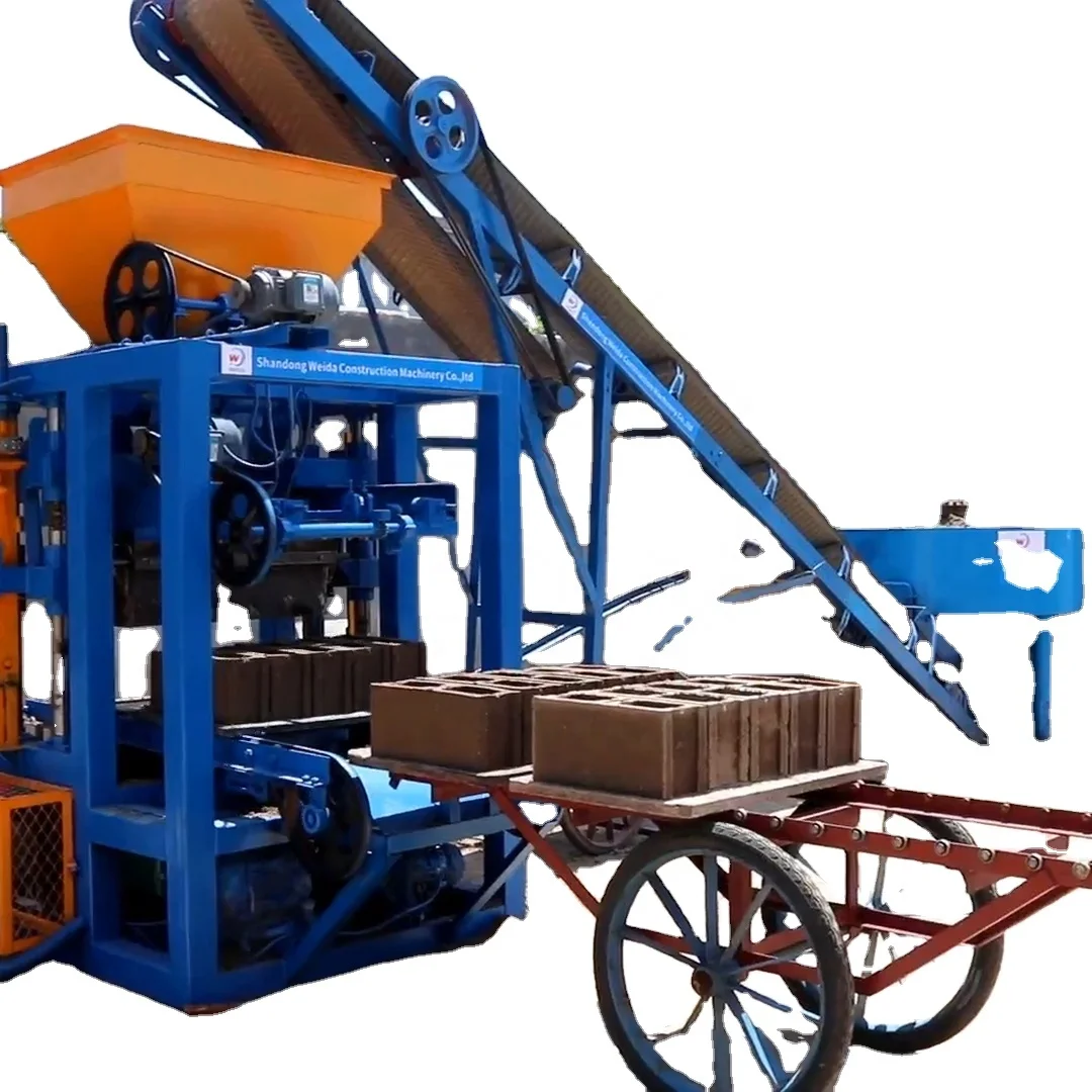 QT4-24 Concrete Cement Earth Color Paver Block Mold Brick Making Machine for Sale