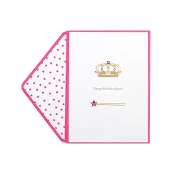 Free Samples Invitations Handmade Card, Foil Happy Birthday Greeting Cards With Gems