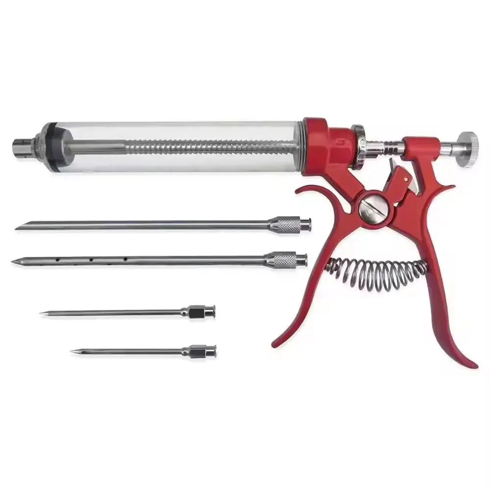 Meat Injector Gun and Injection Syringe for BBQ. Marinade Flavor Injector for Smoked Brisket, Chicken Ribs, Pork Butt and Turkey