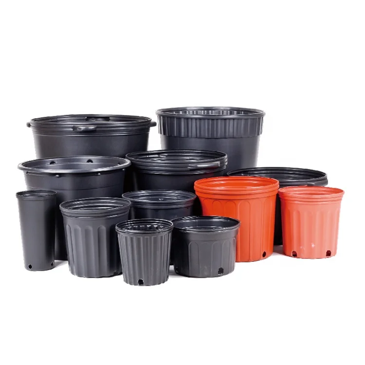 
Wholsale PP HDPE Black Plastic Flower Pot Garden Plant Planter Gallon Inch Container 1 3 5 7 Galon Nursery Pots For Sale 