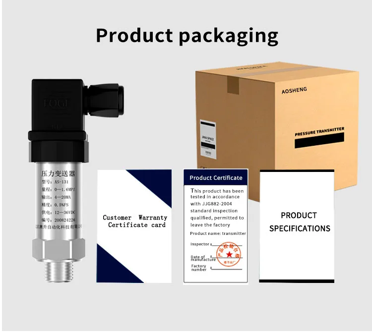 AOSHENG  AS-131  high quality pressure sensor  manufacturer  4-20ma diffused silicon pressure transmitter