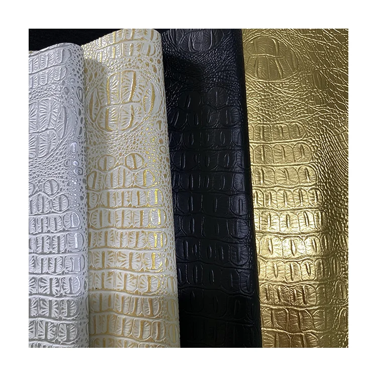 Fashion emboss Imitation Crocodile PVC Faux artificial Leather for hahandbag making