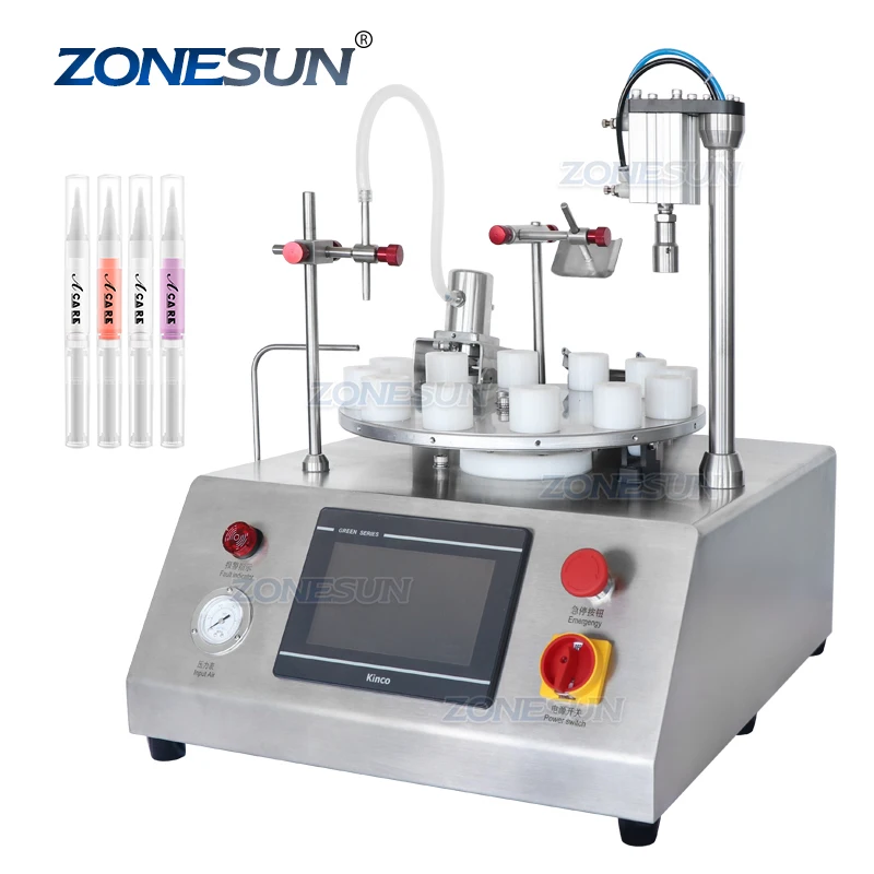 ZONESUN ZS-AFC1CP Ceramic Plunger Pump Reagent Tube Plastic Ampoule Bottle Liquid Filling Cap Pressing Machine