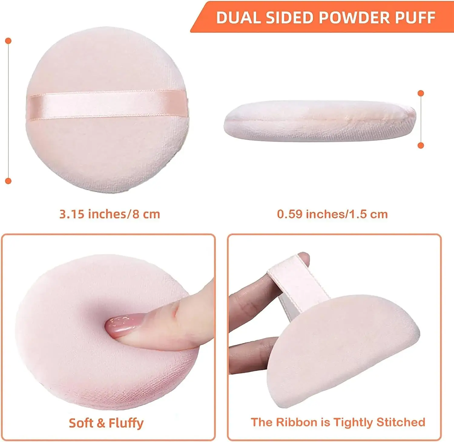 Round Powder Puffs for Loose Powder Cosmetic Foundation Sponge Makeup Tool