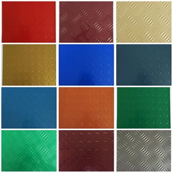 Factory Waterproof Non Slip Embossed Diamond Coin PVC Plastic Floor For Garage