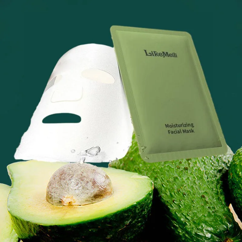 Private Label all Natural Extracted Avocado Essence Mask 3-layers of Cotton for facial mask