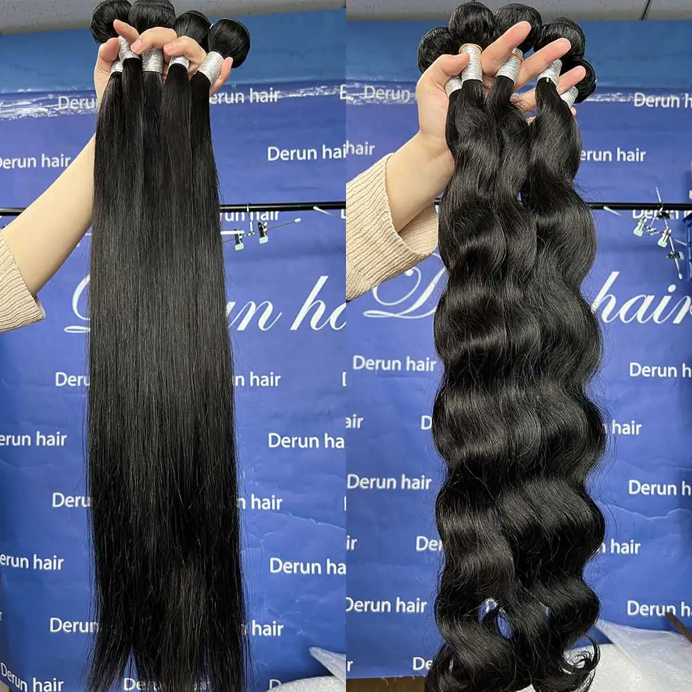 12A 15A Grade 10-40 inch bone straight Brazilian virgin human hair bundles with lace closure set from wholesale vendor thick