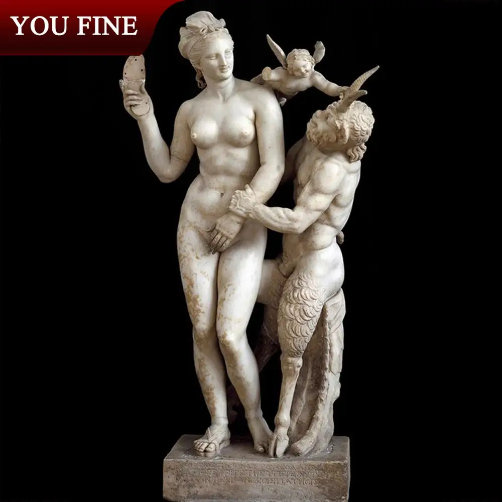 Ancient White Marble Greek Hercules And Cerberus Statue for Outdoor Garden