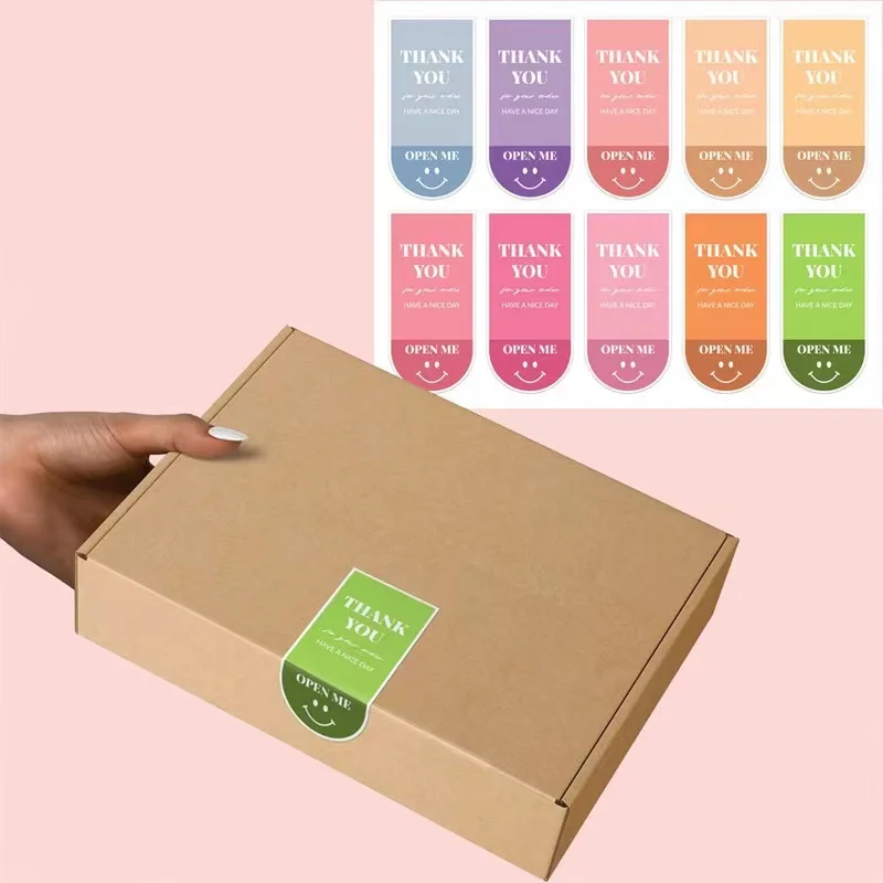 custom logo stickers printing waterproof  pvc vinyl sticker self adhesive vinyl kiss cut  sheet Gift Box Seal label stickers