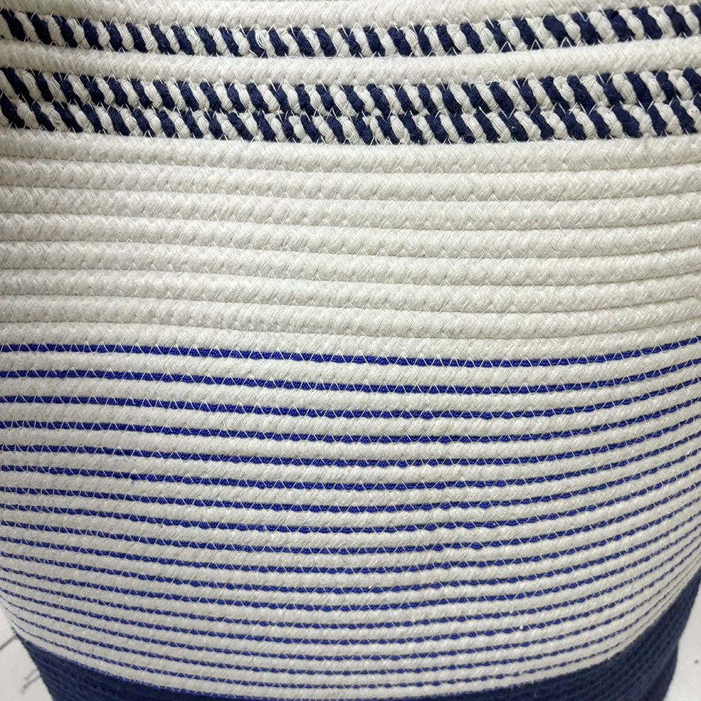 collapsible cotton rope Dirty Clothes Hamper baby toy bin rope blankets basket Large Woven Rope Tall Laundry Basket with Handles