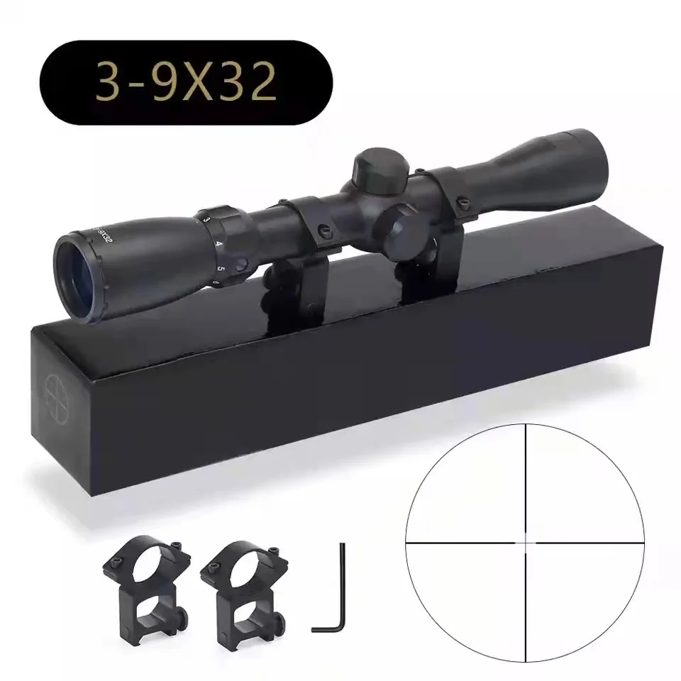 3-9x32 прицел для винтовки, тактический компактный оптический прицел, телескоп, прицел для охоты