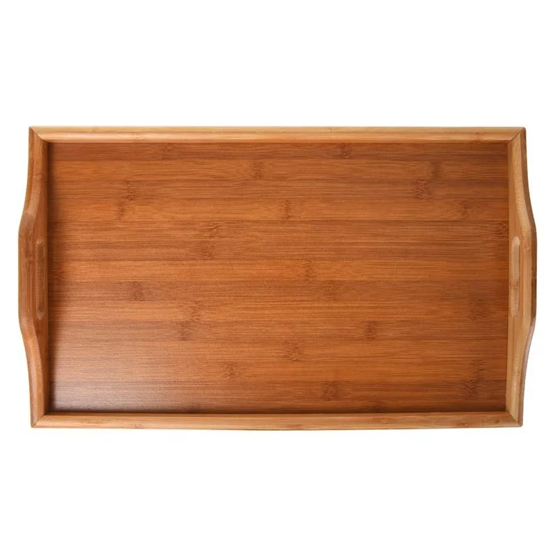 
Natural Bamboo Breakfast Serving Trays with Handle Foldable Bed Table 