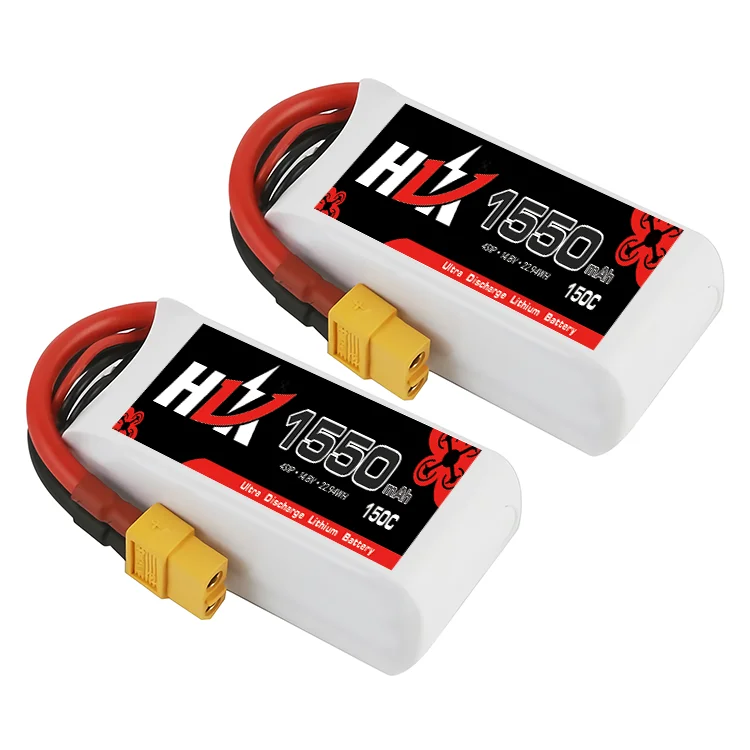 Promotion Price High Discharge Rate 1550mAh 150C 4S Fpv Drone Lithium Polymer 14.8 V Lipo Battery