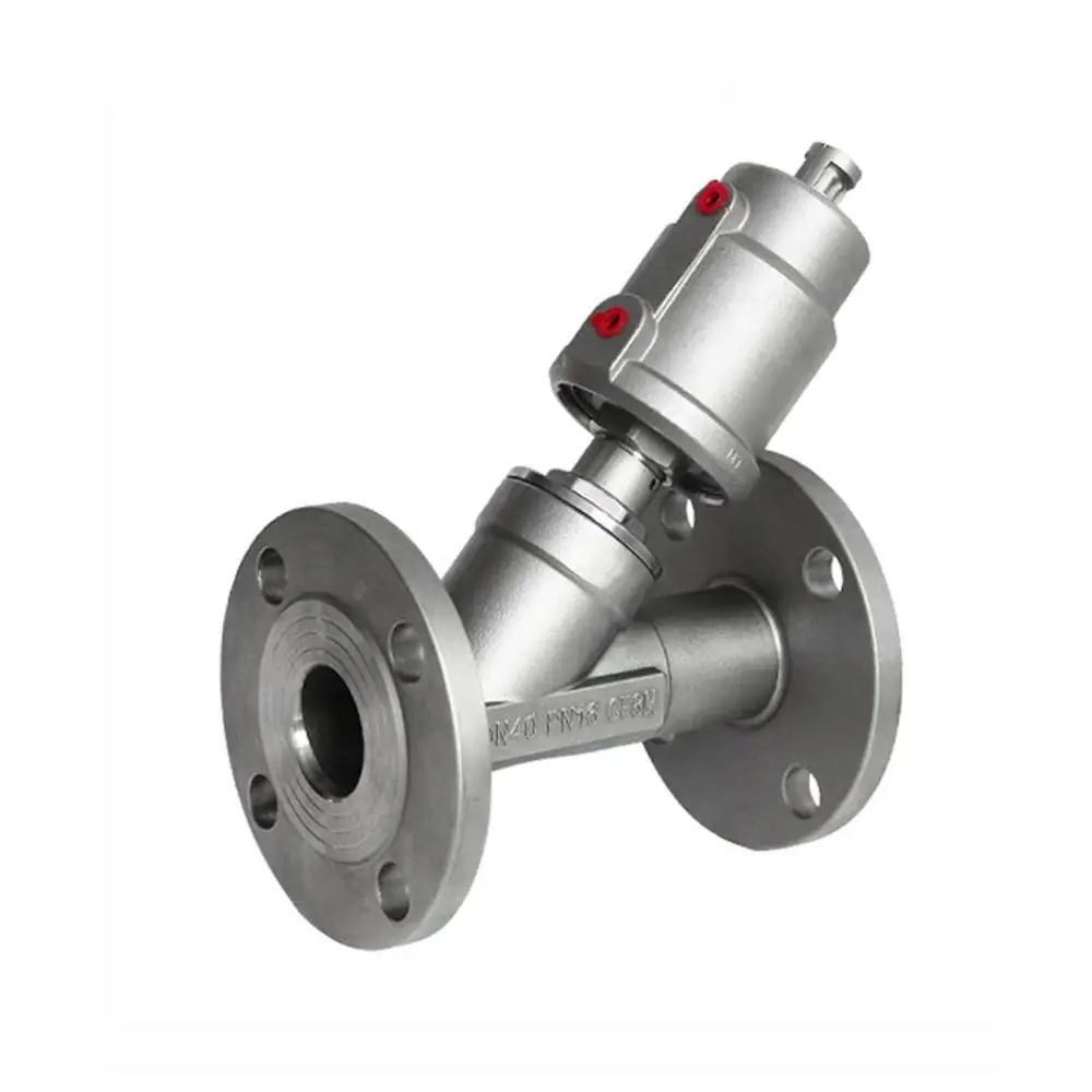 Steam Control Double Acting 1/2 inch SS Flanged Pneumatic Actuator Angle Seat Valve