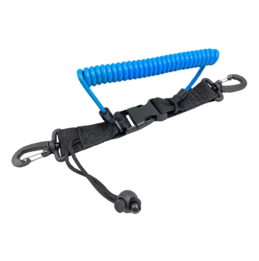Snorkeling diving camera spring rope safety quick-release buckle double-headed hook underwater anti-loss stainless steel spring