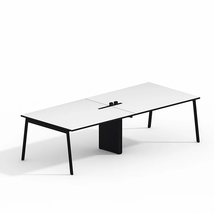 Modern Modular Multi-desk 4 Person Office Workstation Office Furniture Cubicle With Cabinet In the Middle