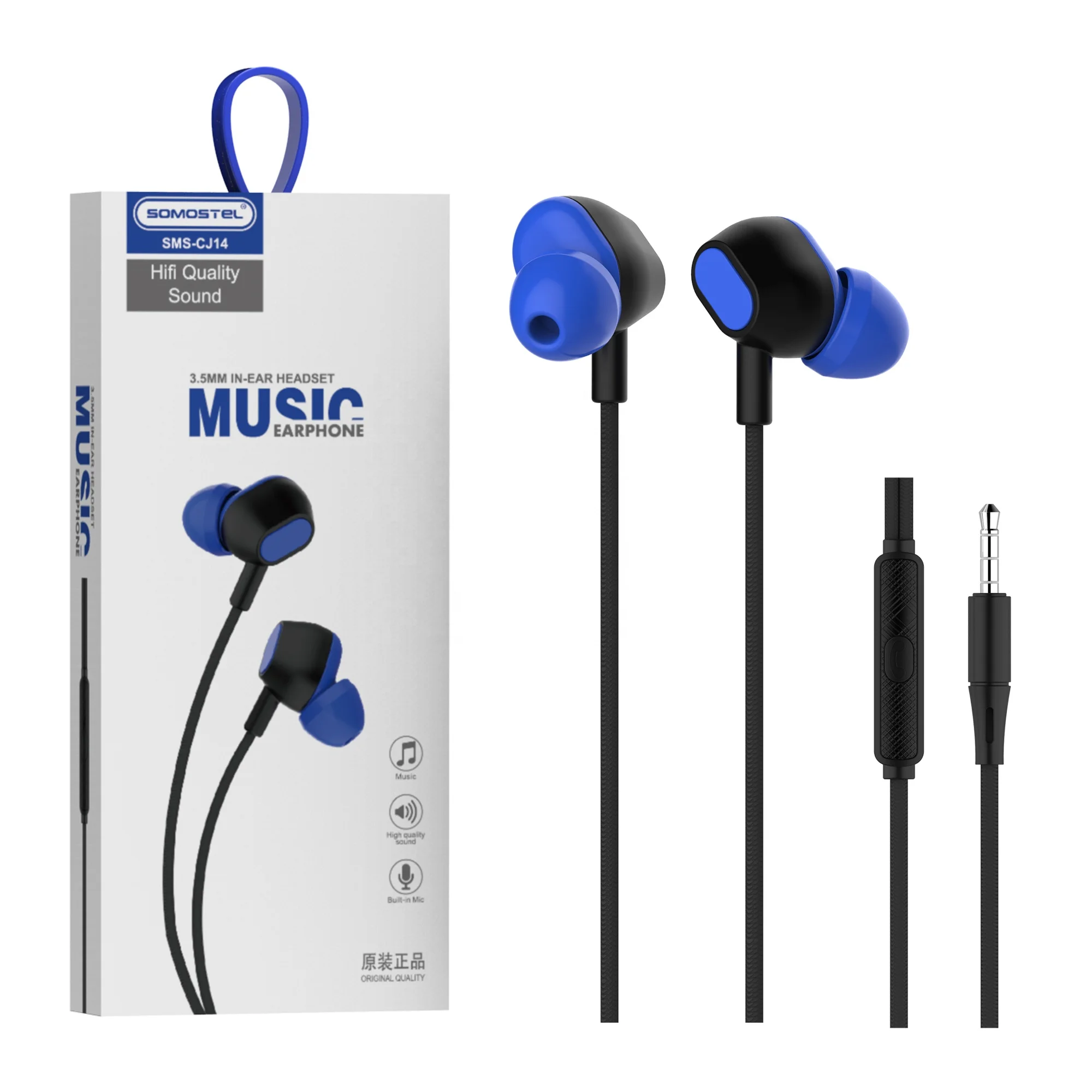 SOMOSTEL Lightly In Ear Earphone Bass Subwoofer Stereo Wired Earphones Mic Sport Running Earbuds For Samsung Iphone Earphone