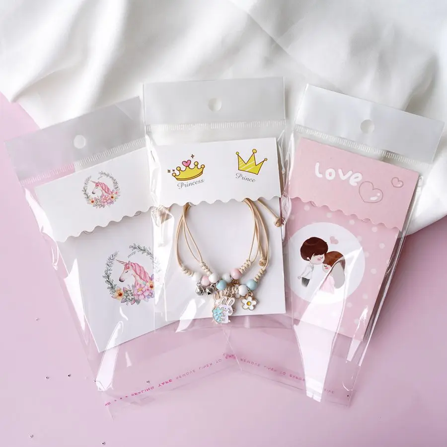 Custom jewelry display cards self-seal bags cards holder blank kraft paper tags for DIY ear studs jewelry display