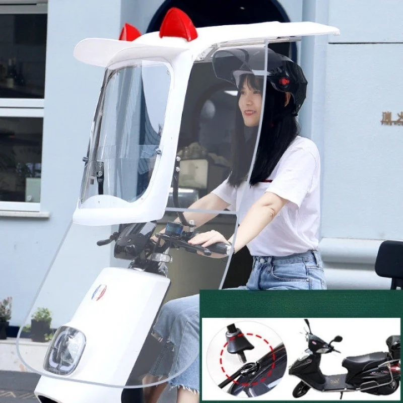 Universal Poncho Electric Sun Shade Umbrella Dust-Proof Rain Cover for Motorcycle and Electric Vehicles Scooters
