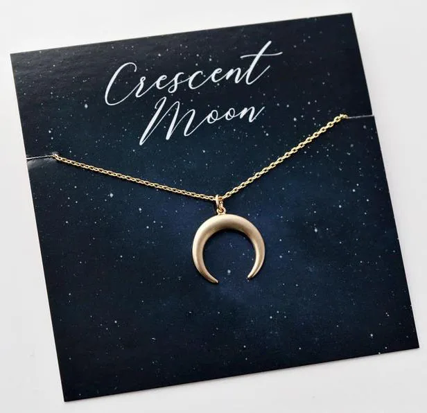 Новое поступление позолоченное ожерелье из нержавеющей стали с полумесяцем