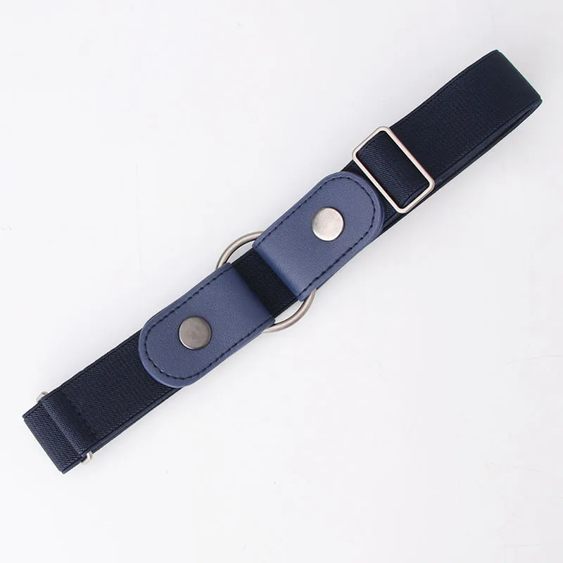 Elastic Band Belt Connection with Metal Buckles for Ladies 6 5cm Width Black Red Blue Dark Pin Color Navy Material