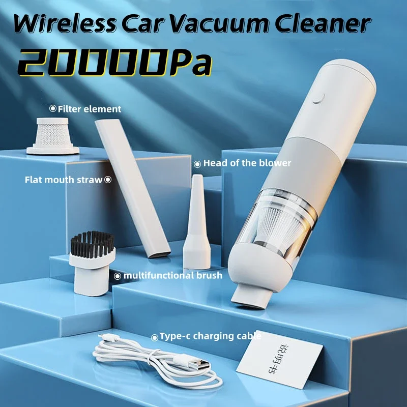 Handheld Vacuum Cleaner Car Home Dual-purpose Wireless Dust Catcher 20000PA Cyclone Suction Portable Mini Car Vacuum Cleaner