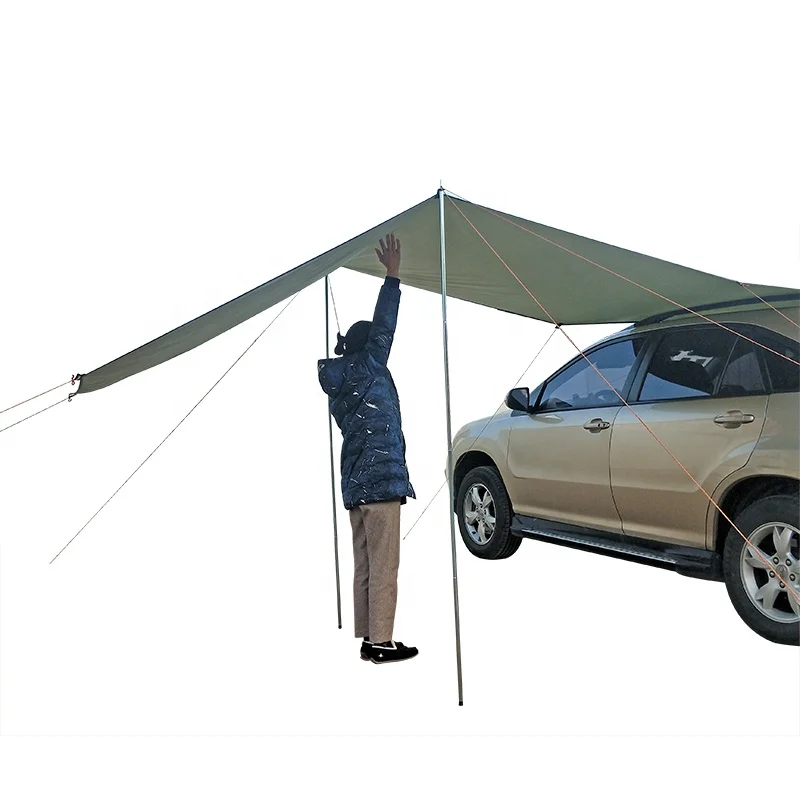 Anti-UV Portable Car Side Awning Tent Sun Shade Shelter for SUV Cars