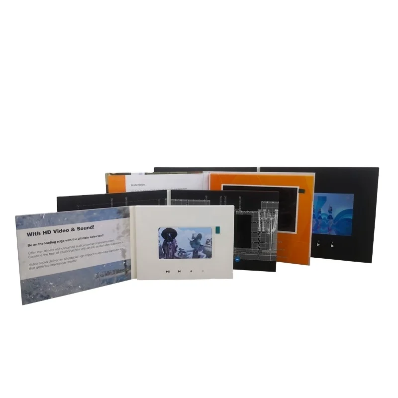 Custom Luxury Video book 7 Inch Lcd Screen Video Brochure