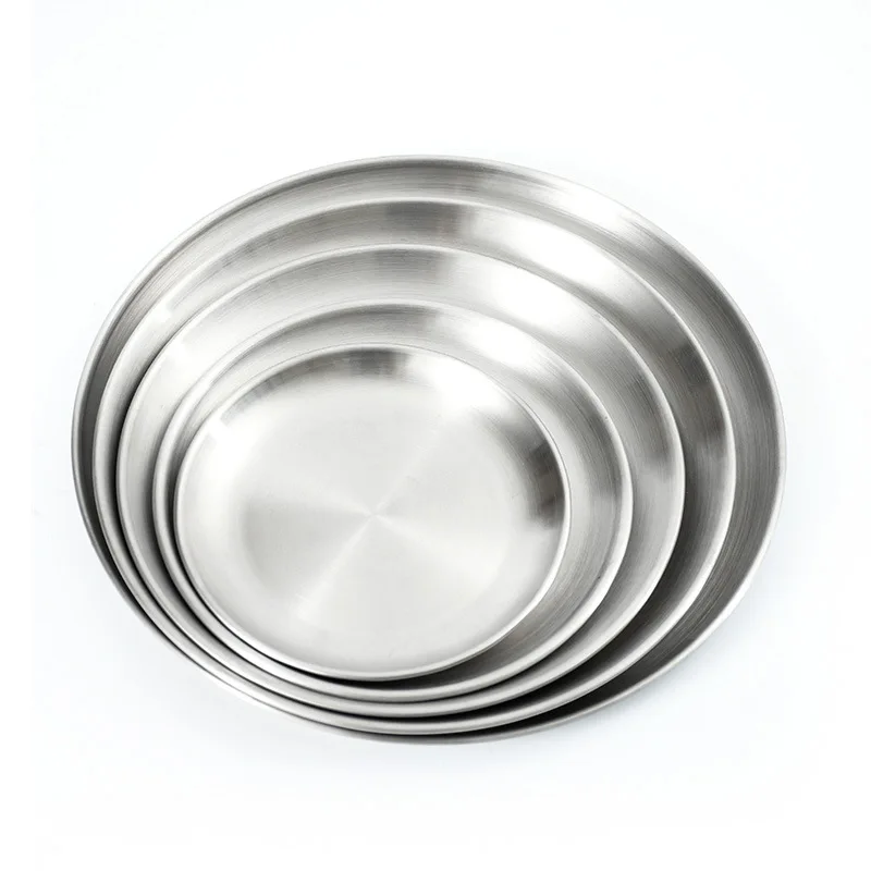 Hot sale luxury korean style plate gold metal plates for food plate dish gold