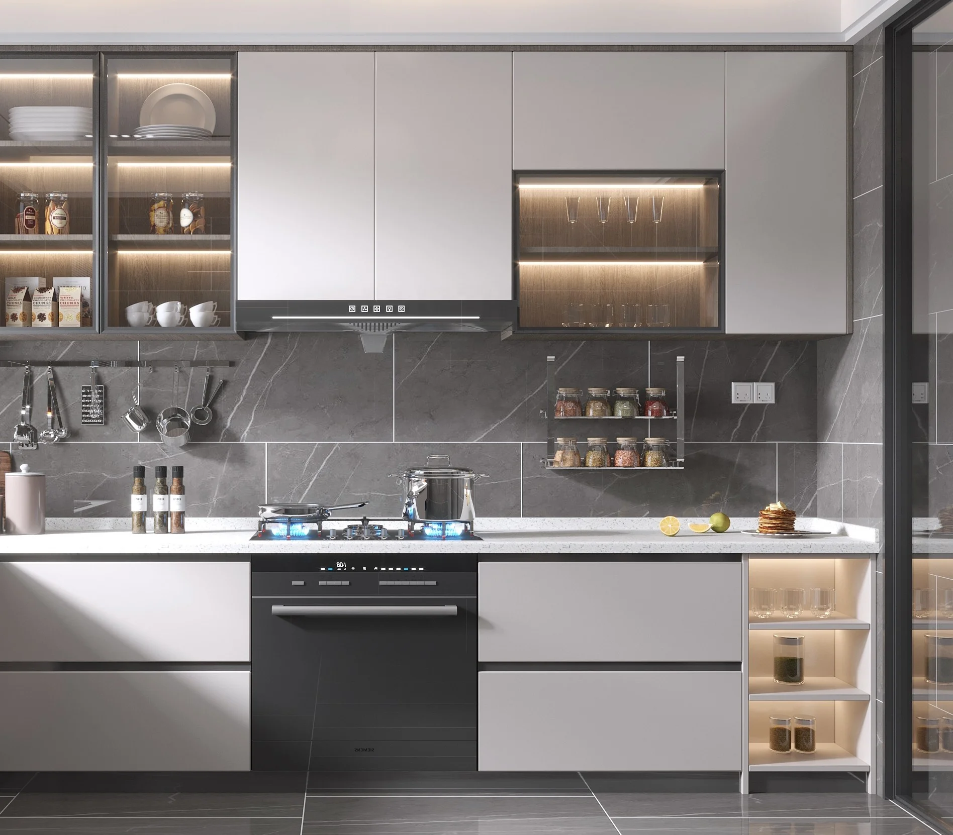 2023 hot sale Customized Modular Kitchen Cabinets Door Material Melamine Board Particleboard Plywood Solid Wood