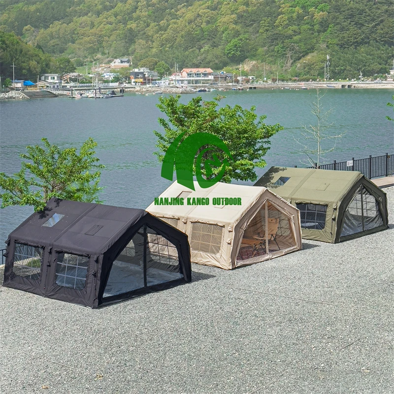 Waterproof PVC Coating Glamping Tent Camping 4 Person Air Tent Inflatable Tent