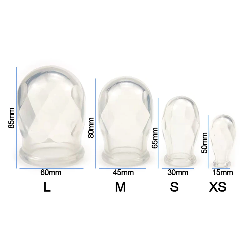 New arrival Cosmetic Healthcare Anti Cellulite Reusable 4 Cups Vacuum Suction Massager Silicone Cupping Silicon Set