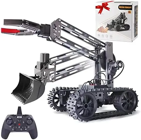 Robot Kits RC Arm and Remote Control Excavator 1 Track Science Kits,Electronic Programming DIY Toy for Kids