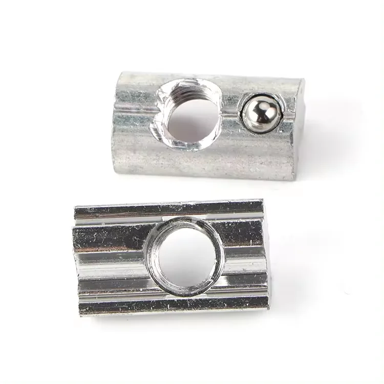 40*40mm Aluminium  T-nut M8 Threaded Self-Aligning Slide-in T-Slot Nut for solar panel mounting