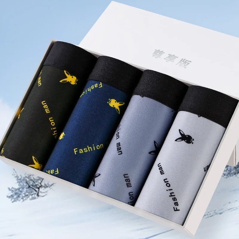 Plain men underwear cotton men boxer brief shorts pack set