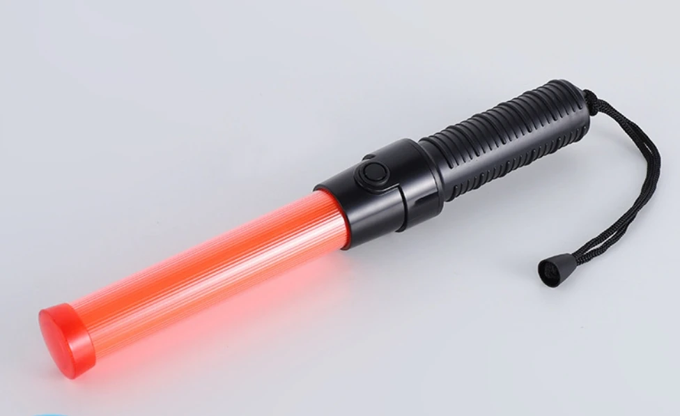 Traffic command Pedestrian control adjustable Telescopic led flashing stick safety signal wands expandable traffic light batons