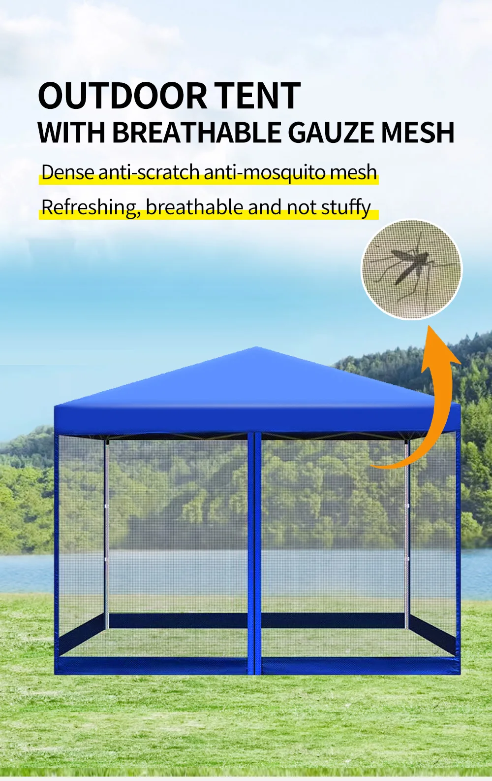 Newest 3x3m  10x10 blue collapsible outdoor tents outdoor canopy with net mesh for racing booth