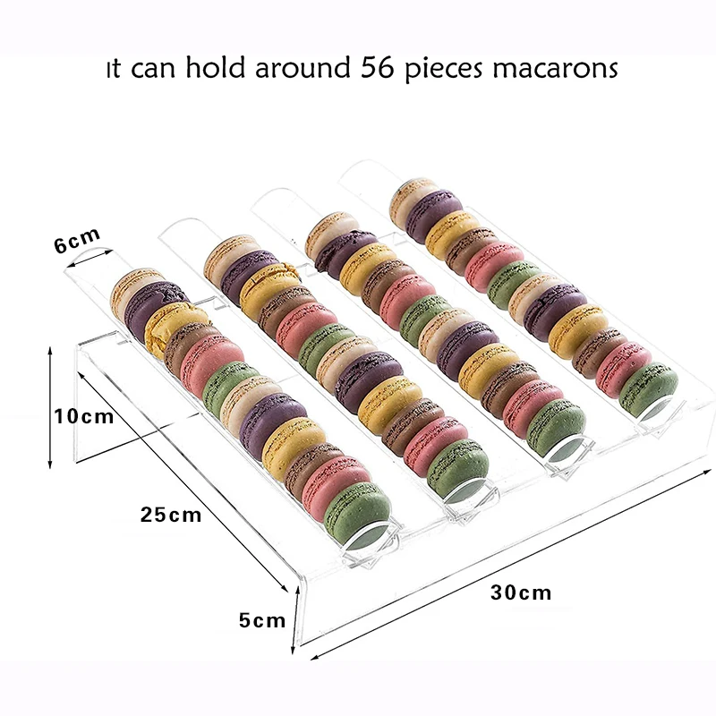 4-Slot Macaron Display Tray Modern Fashion Organizer Polished Store Retail Wedding Biscuit/Bear/Bakery Products Storage Display