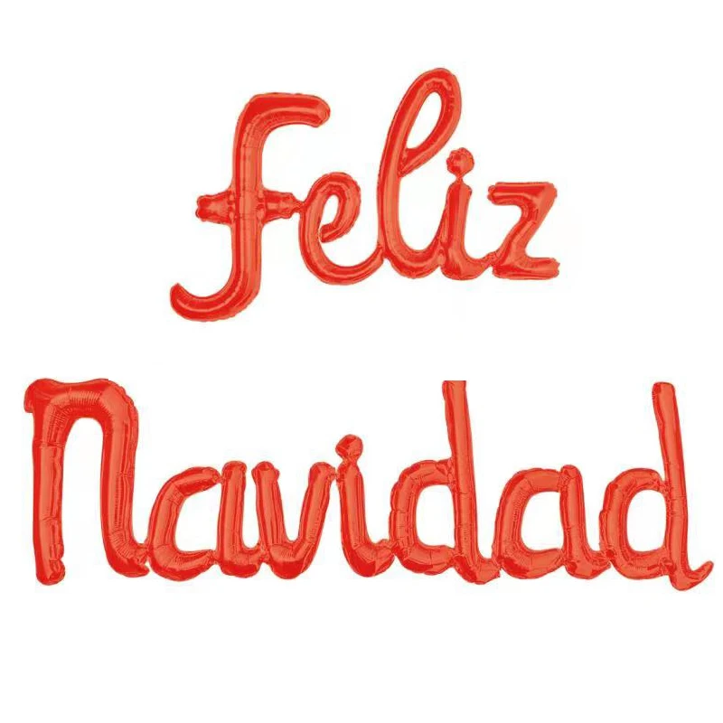 Spanish feliz navidad Balloon Merry Christmas Spanish Foil Balloon Christmas Decoration Cursive Foil Letter Balloon set