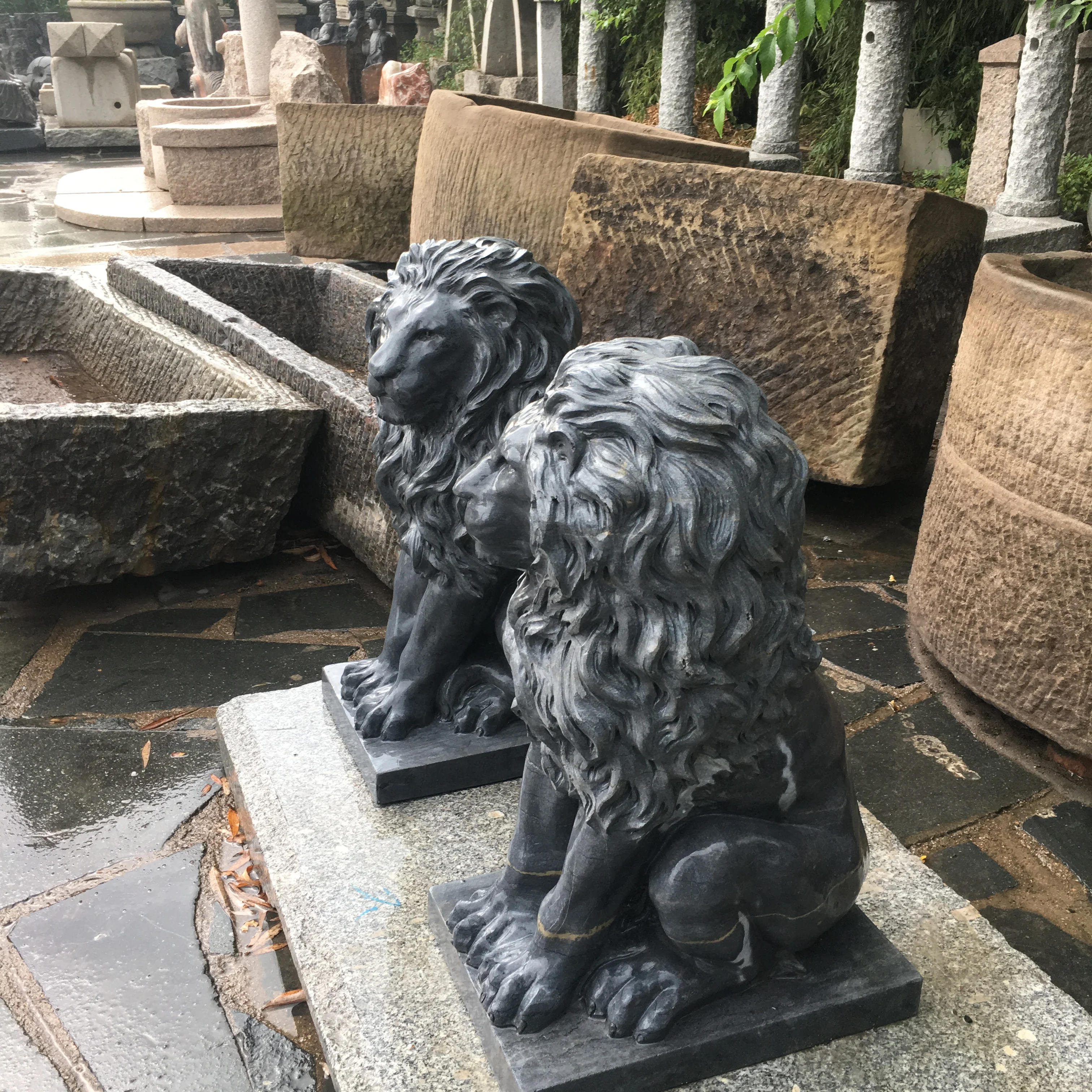 garden decoration stone lion statue animal sculpture limestone statue