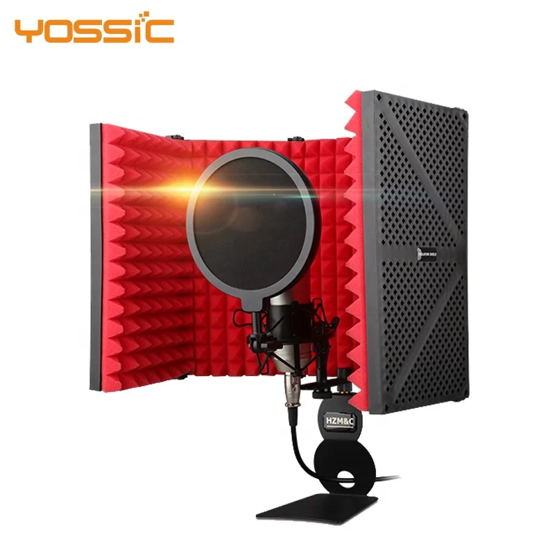 Hot Sale Plastic 5 Door Microphone Sound Isolation Shield With Bop Filter and Shock Mount