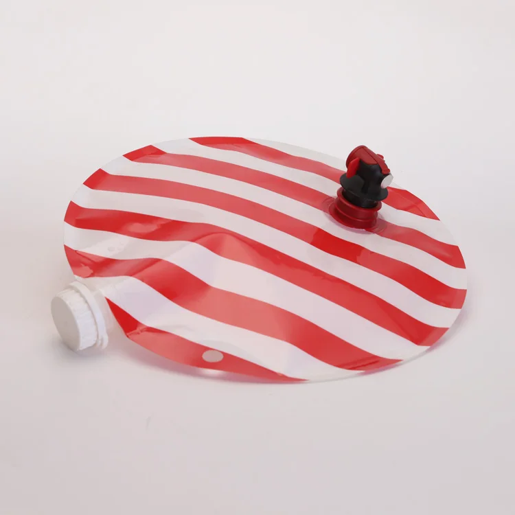 Logo Printing Round Shape Drink Beverage Juice Fruit Wine Liquid Spout Packaging Aluminum Foil Bags with Dispenser