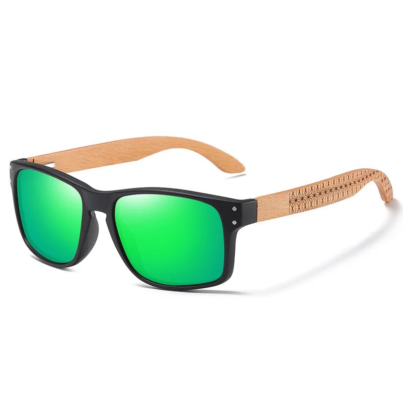 2024 Newest Wooden Polarized Sunglasses Men Women Driving Square Sunglasses Outdoor Bamboo Wood Riding Sunglasses Wholesale