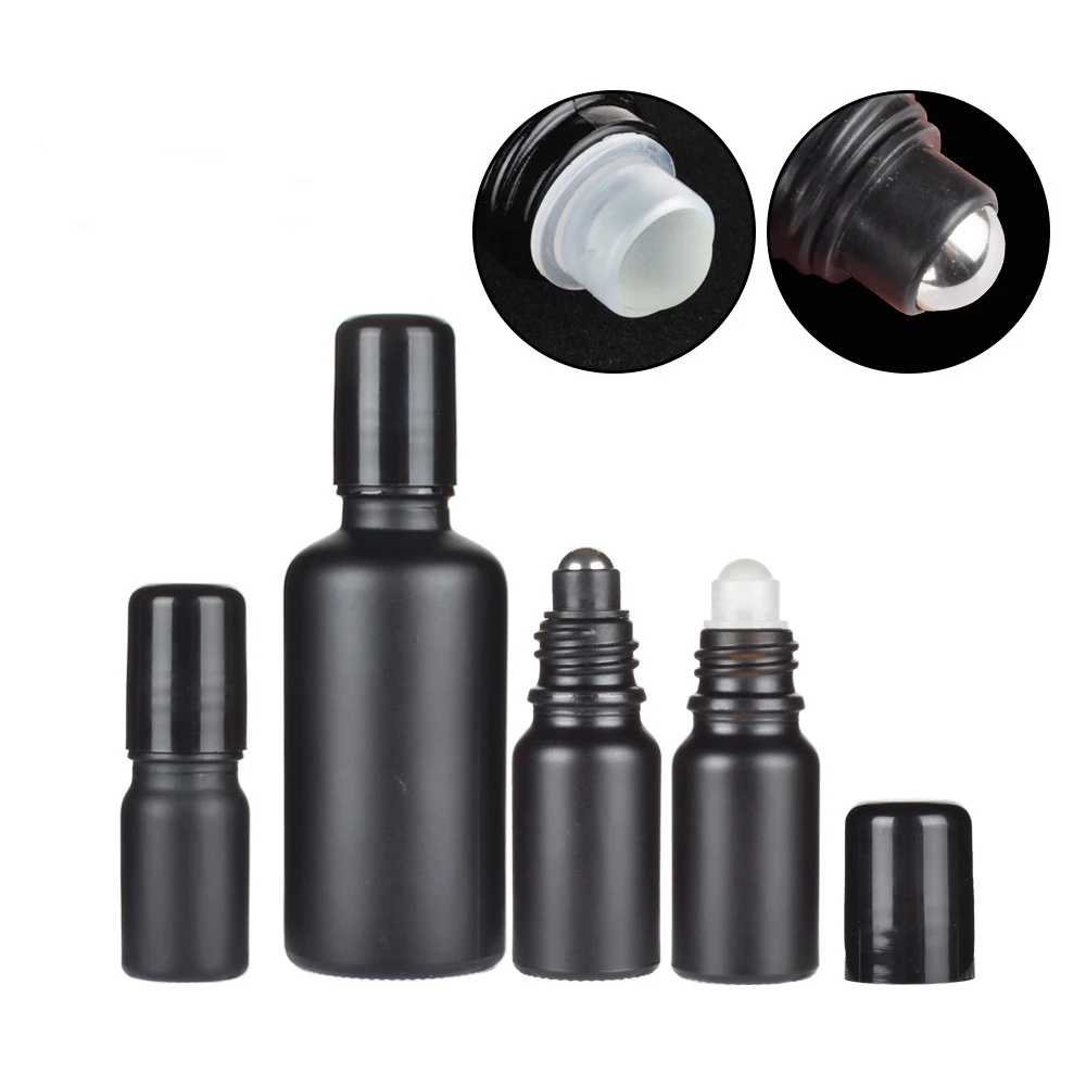 Оптовая продажа, прозрачный многоразовый стеклянный рулон эфирного масла на бутылке с бамбуковой крышкой