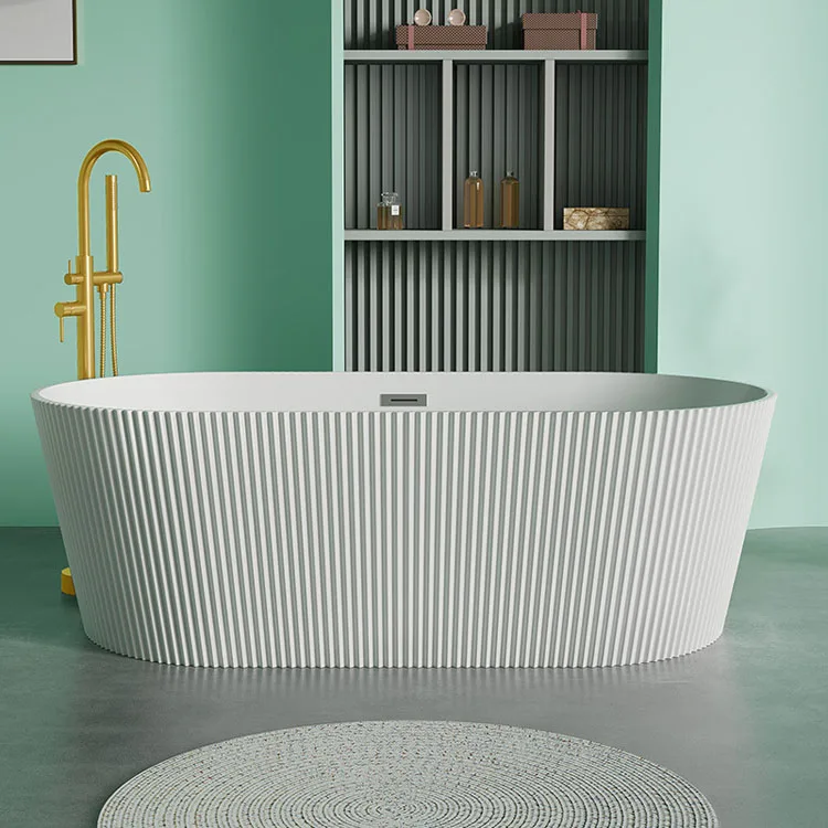 Acrylic Eco-friendly Material Solid Surface Bath Tub Freestanding Bathtub Round Indoor Bathtub Tub
