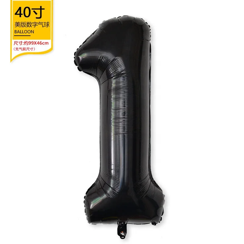 various colors large 40 inches number foil balloon white red rainbow green dark blue  foil helium balloon for happy birthday