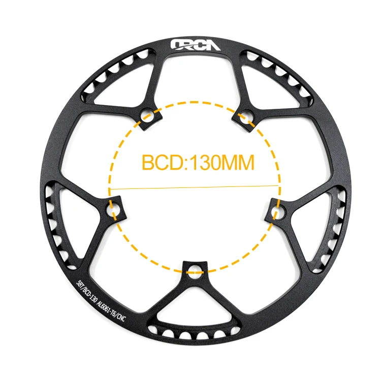 Round  aluminum alloy folding bike chainrings BCD130 58T